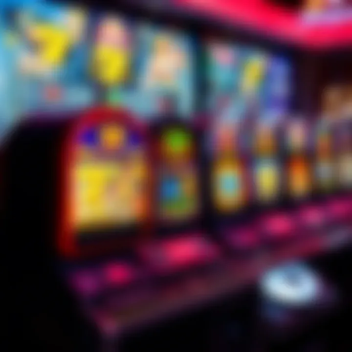 Variety of colorful slot machine icons on a digital casino interface