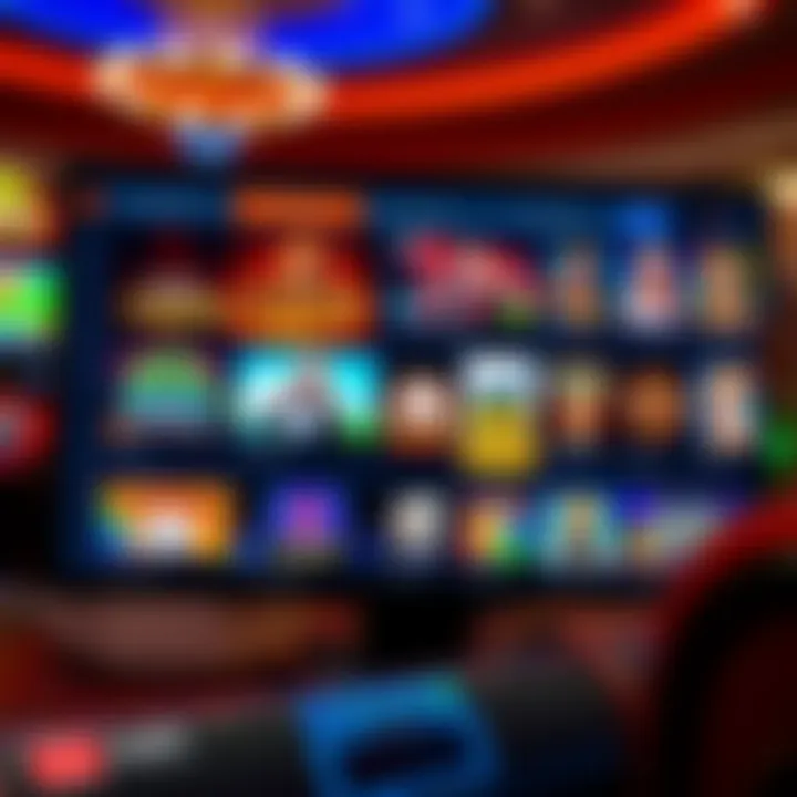 User interface displaying various casino games and platform features