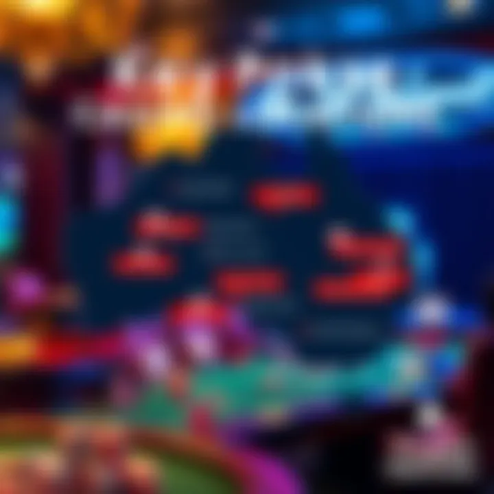 Stylized map of Australia highlighting major casino locations for poker events