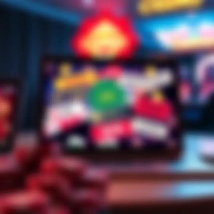 Exploring Different Types of National Casino Promo Codes Illustration showing various casino promo codes floating around a laptop screen