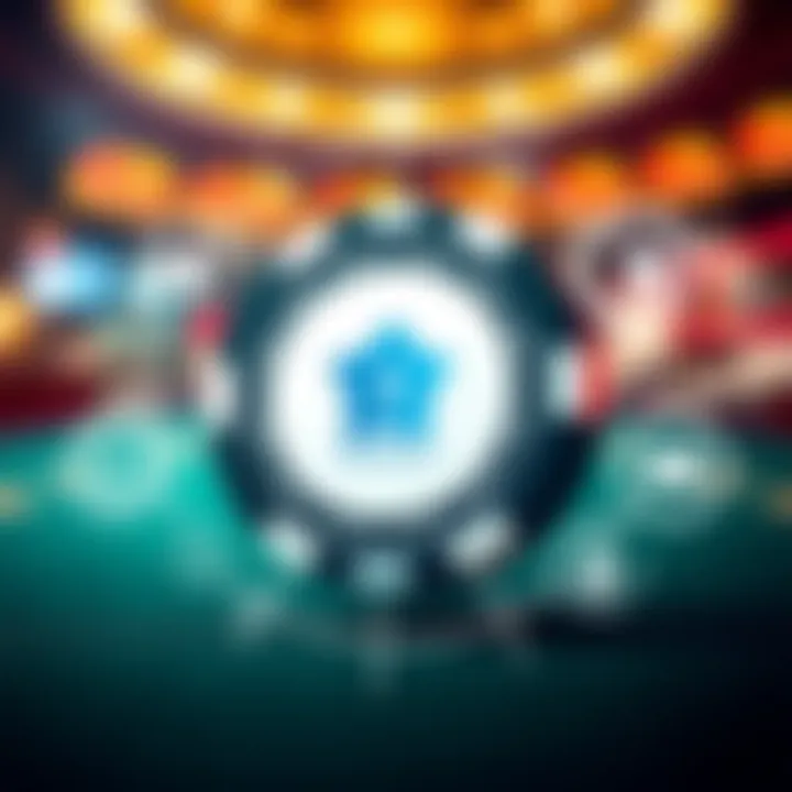 Digital Security and Compliance in National Casino Registration Illustration showing digital security and compliance symbols surrounding a casino chip representing national casino registration regulations