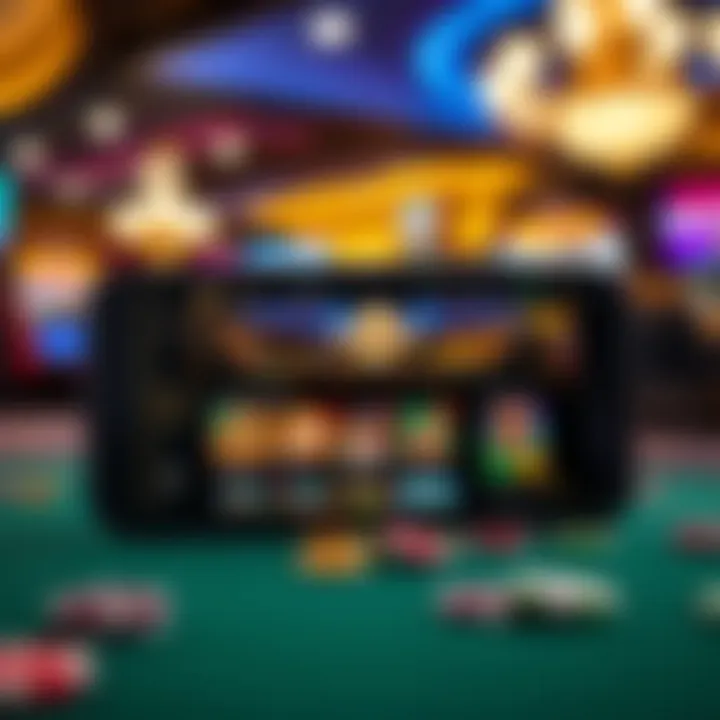 Mobile device displaying National Casino gaming interface highlighting seamless mobile experience