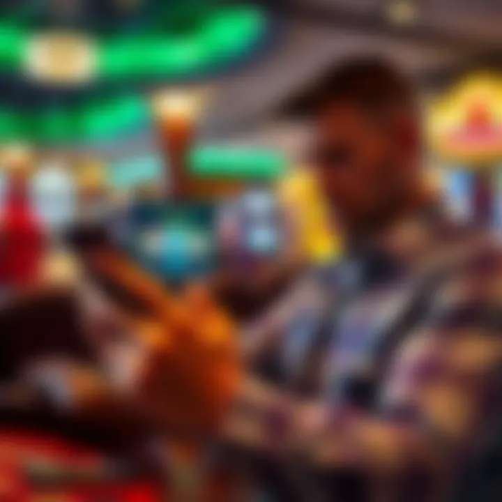 User navigating National Casino interface on a mobile device with emphasis on safety features