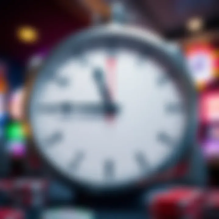 Typical Withdrawal Timeframes in National Online Casinos Clock with arrows symbolizing varying withdrawal wait times