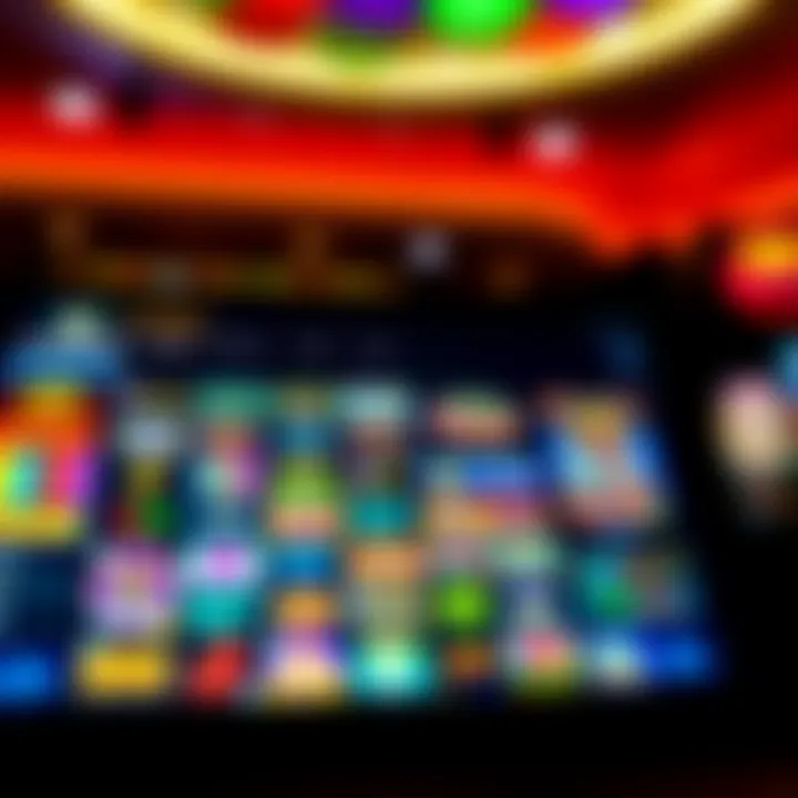 Bright casino interface showcasing a variety of lottery and slot games on a digital device