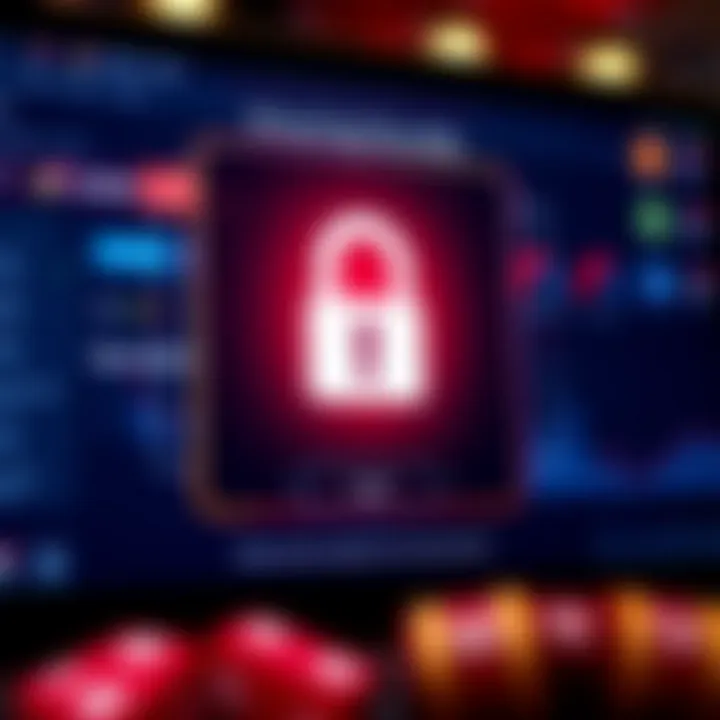 Secure online casino login screen with padlock icon symbolizing player safety and data protection