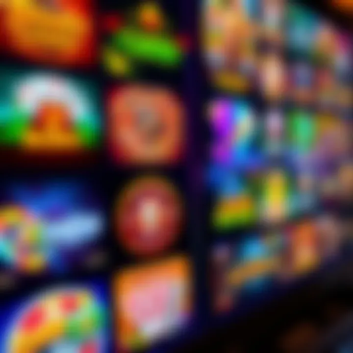 Colorful assortment of casino game icons displayed on a digital interface