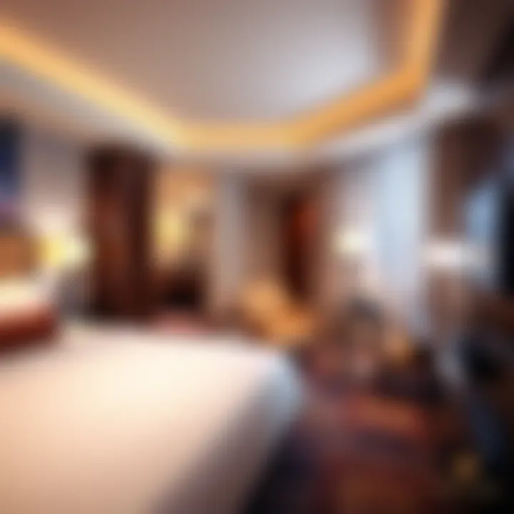 Elegant Guest Room at Penn National Casino Hotel Luxurious interior view of a guest room with modern furnishings at a Penn National casino hotel