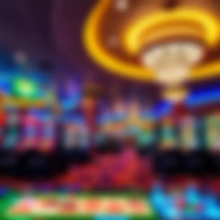 Brightly lit gaming floor inside Penn National Casino with slot machines and gaming tables