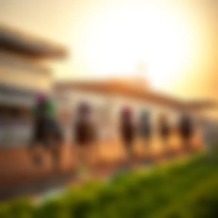Thrilling horse race underway at Penn National Race Course with jockeys in colorful silks on a sunlit track