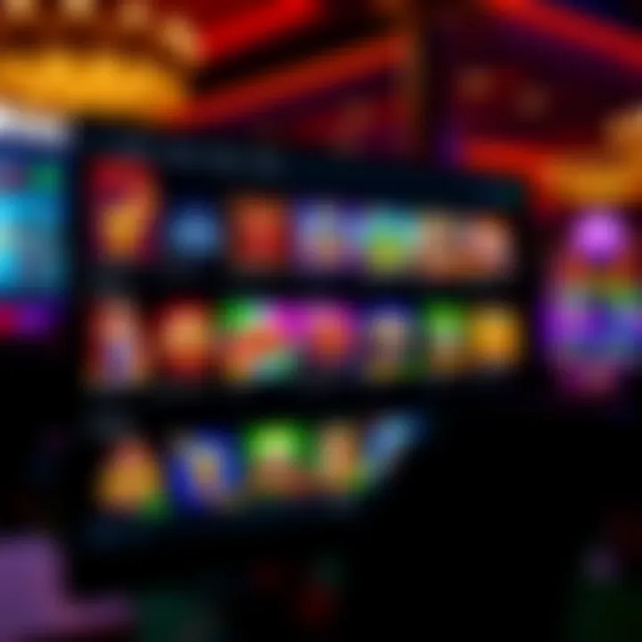 Exploring Diverse Game Selection at National Online Casinos Online casino interface showcasing variety of slot games and table game options for players