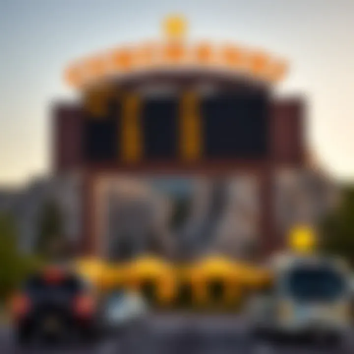 Various transportation options including car, shuttle, and bus icons for travel planning