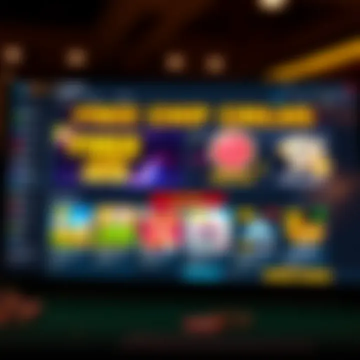 Virtual Casino Dashboard Featuring Free Chip Promotions A virtual casino dashboard showcasing promotional free chip offers