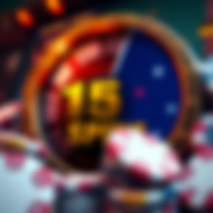 Digital graphic of a spinning reel with Australian flag colors and casino chips