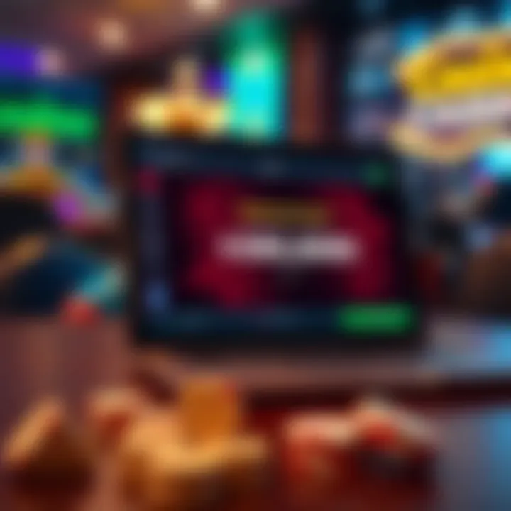 Illustration of a digital casino bonus code being activated on a laptop screen