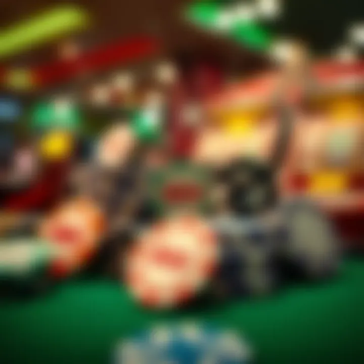 Illustration showing various casino chips and slot machine icons representing no deposit bonuses