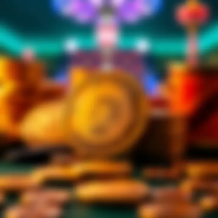 Illustration showing various casino tokens and digital codes representing no deposit bonuses