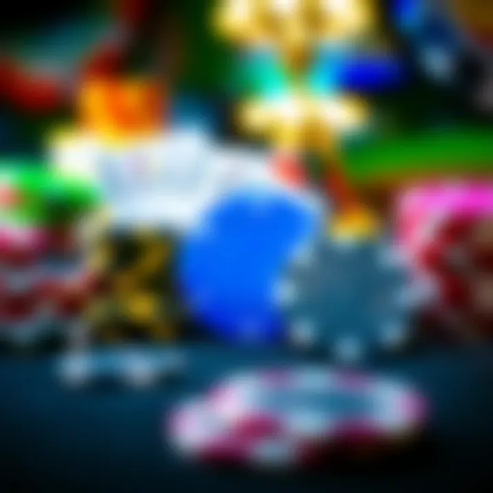 Bright casino chips and cards representing no deposit bonuses at a New Zealand national casino