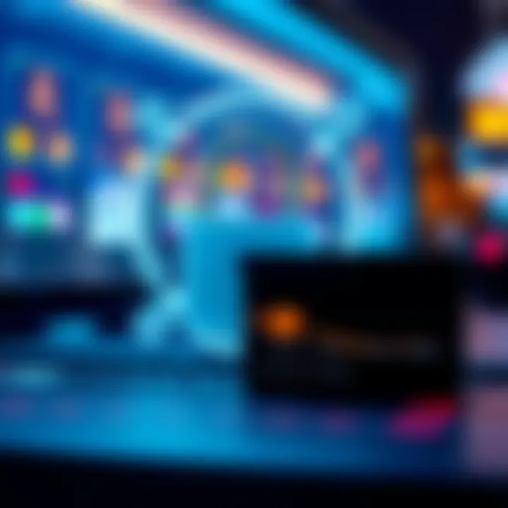 Secure online transaction symbols with a lock and credit card on a virtual background