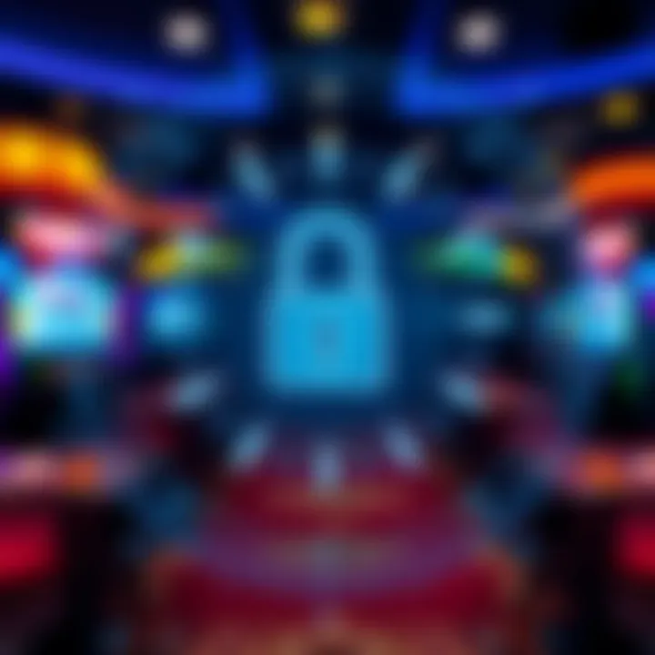 Secure digital interface displaying lock symbol representing online casino security and legal compliance