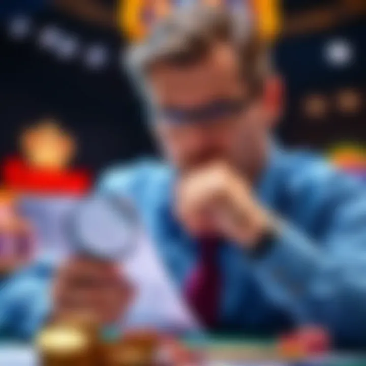 Tips for Choosing the Best National Casino Bonus Conceptual graphic of a player evaluating casino offers with checklist and magnifying glass symbolizing smart decision making