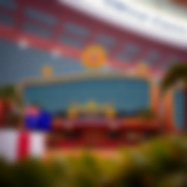 Digital representation of a casino building with Australian flag elements symbolizing national casinos