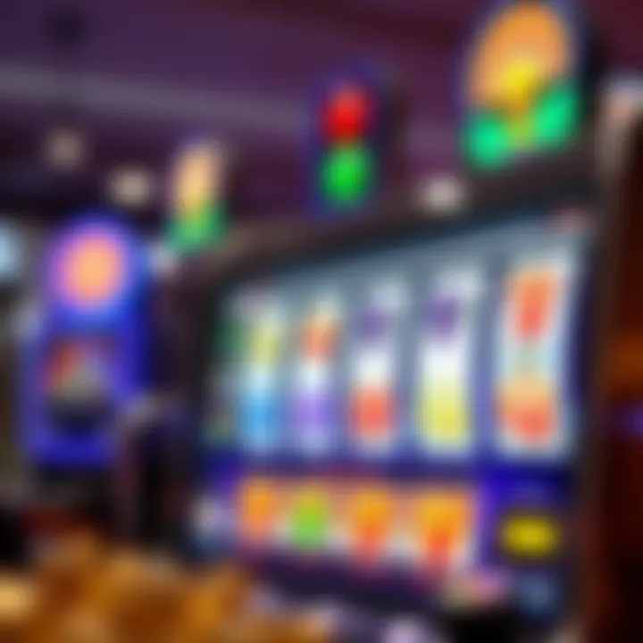 Colorful online pokies game interface featuring spinning reels and various symbols