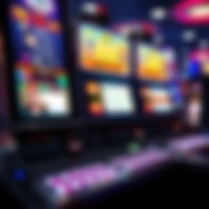 Modern electronic pokies interface displaying various game options and controls