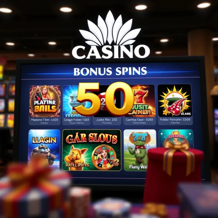 Illustration of casino game options available for players using bonus spins