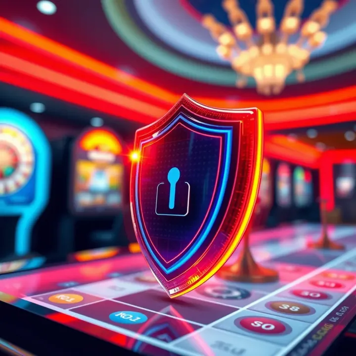 Digital security shield symbolizing protection of online casino accounts