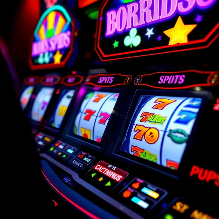 Interactive Online Pokies Game Interface Colorful online pokies interface with various symbols and reels spinning