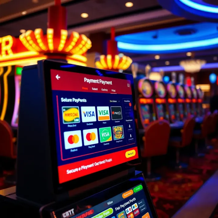 Secure online payment options displayed on a digital screen emphasizing safety and ease of transactions for Australian players