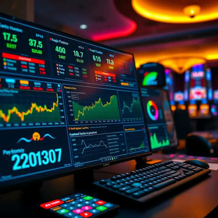 Digital financial dashboard displaying casino transaction data and risk management metrics