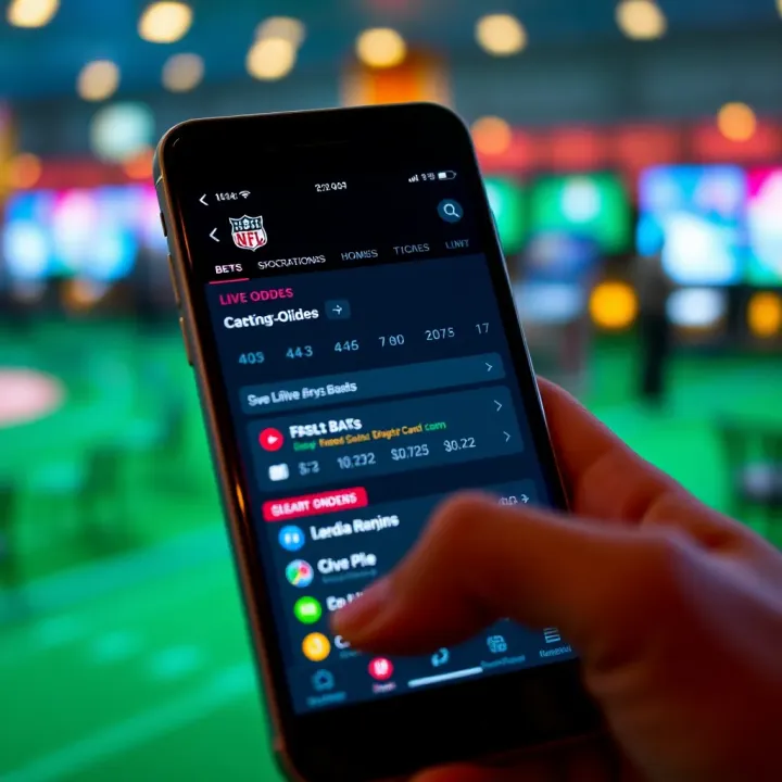 Mobile device showing Hollywood Casino Penn National sportsbook app with betting options and live odds