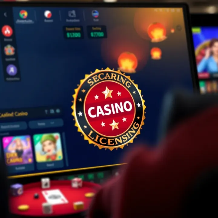 Secure online casino interface showing verified licensing badge