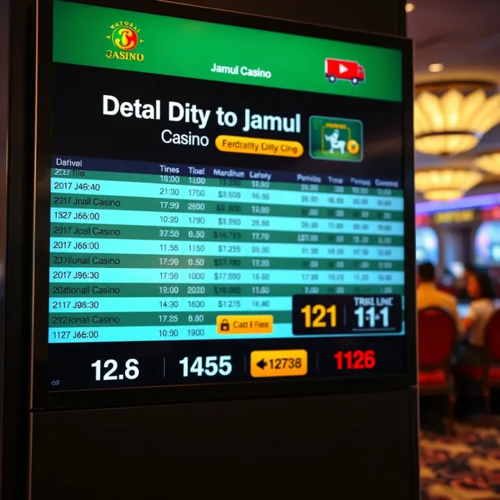 Bus timetable display showing departure and arrival times for trips between National City and Jamul Casino