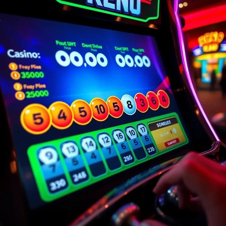 Online keno game interface showing numbered balls and betting options