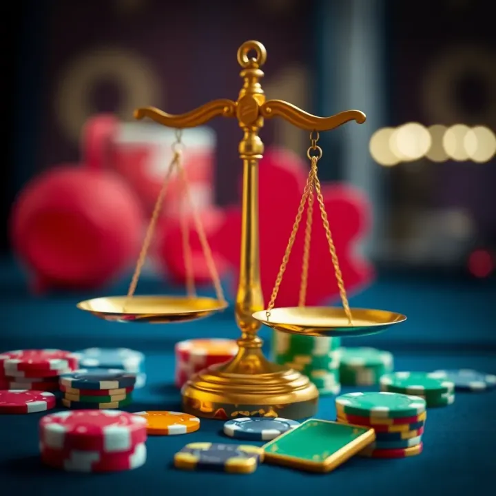 Legal Considerations for No Deposit Bonuses in Australian Casinos Graphic showing legal scales and casino chips symbolizing legal considerations of no deposit bonuses in Australia