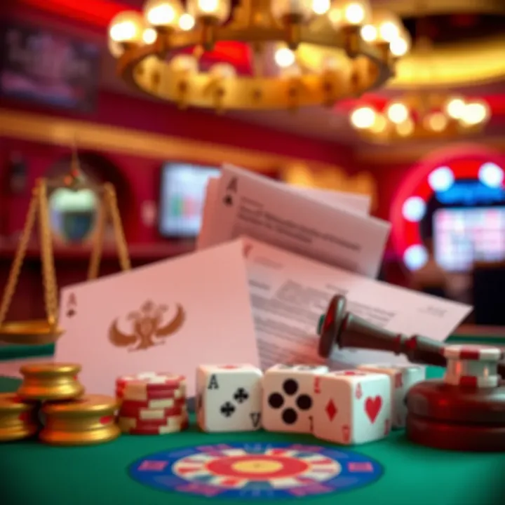 Legal Rules Guiding Lottery and Casino Operations Visual representation of legal documents and symbols depicting regulations governing lotteries and casinos
