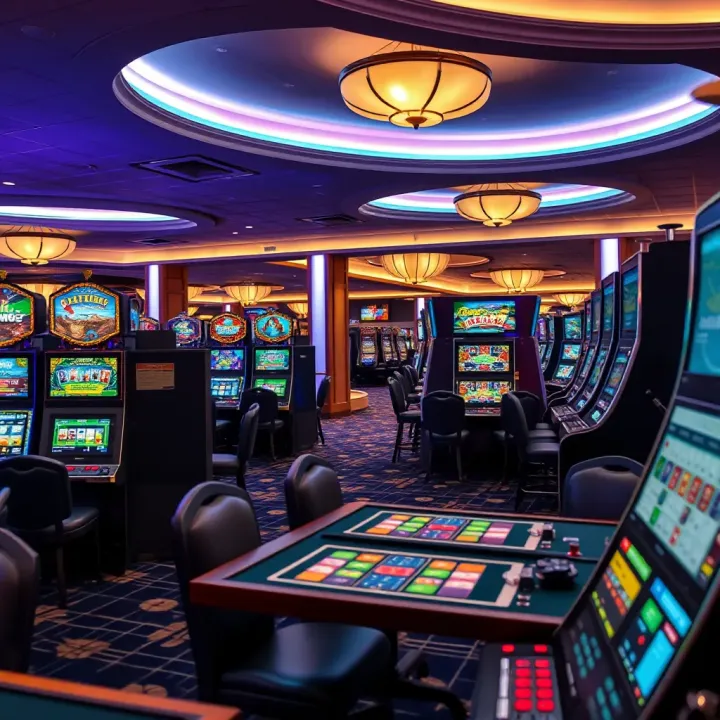 Diverse Gaming Options at MGM National Harbor Interior of MGM National Harbor casino floor featuring a variety of gaming tables and slot machines