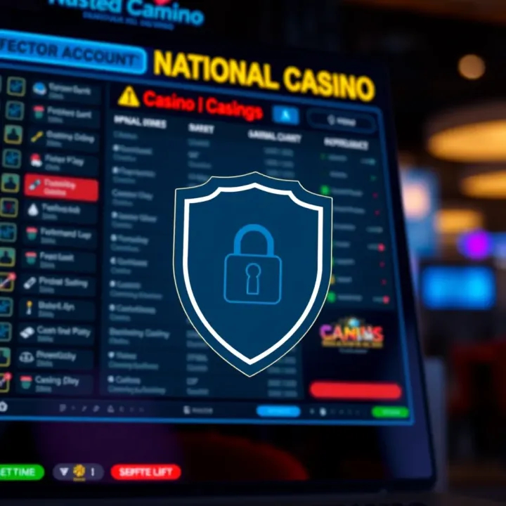 Security shield symbol over a digital casino account interface representing protection and responsible gambling measures