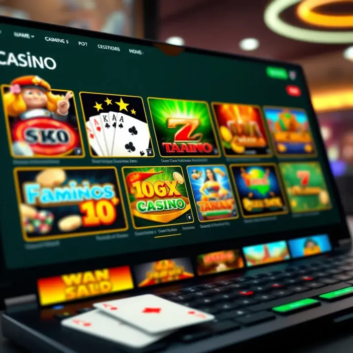 Australian online casino interface showing various digital card and slot games available for players