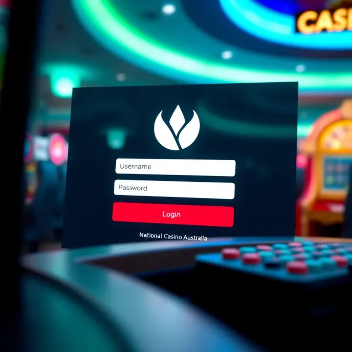 Secure login screen showing username and password fields on National Casino Australia platform