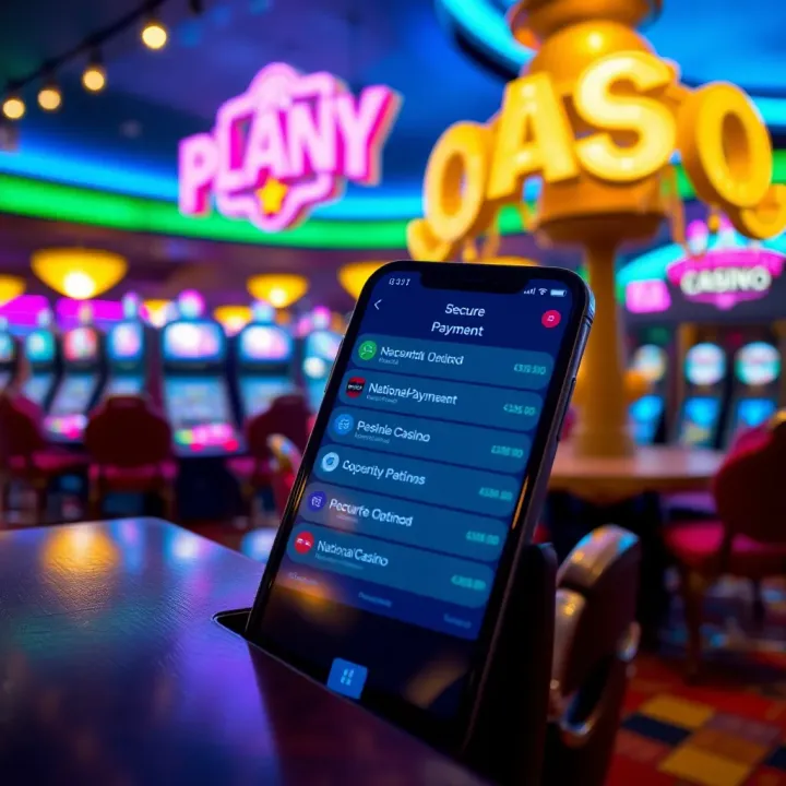 National Casino Australia Secure Payment Methods on Mobile Display of secure payment options available for Australian players on National Casino's mobile platform