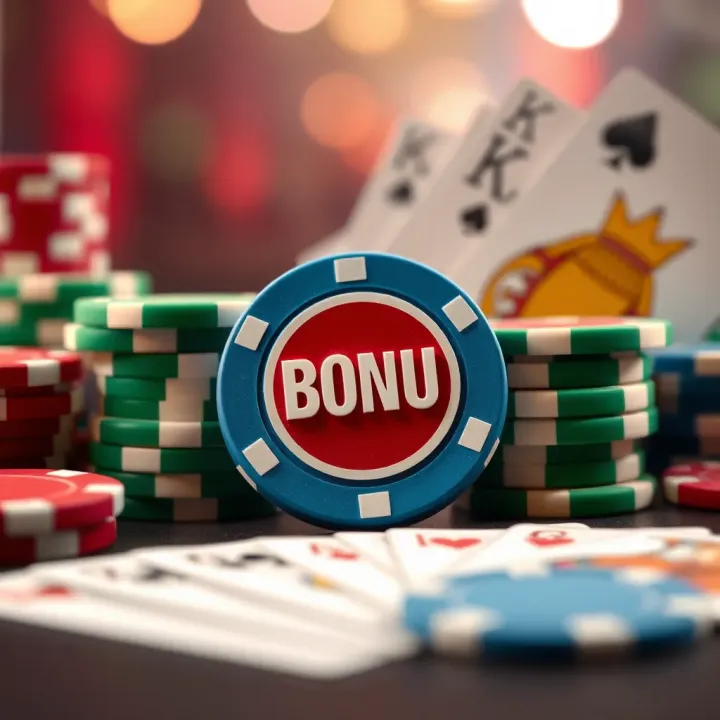 Colorful casino chips and cards representing bonus rewards