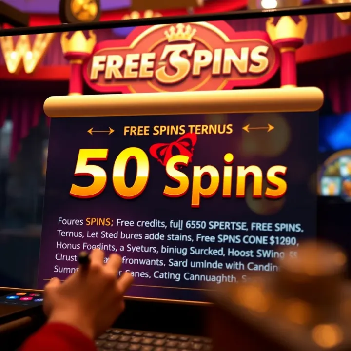 Casino Bonus Promotion Details Highlighting Free Spins Terms Digital casino interface displaying bonus credits and promotional details