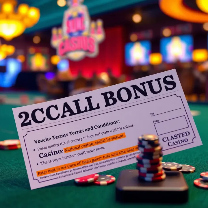 Illustration showing a casino bonus voucher with terms and conditions highlighted