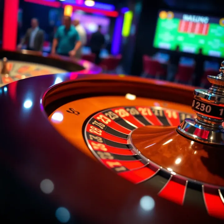 A roulette wheel with a focus on calculated betting techniques and responsible gaming in a casino environment