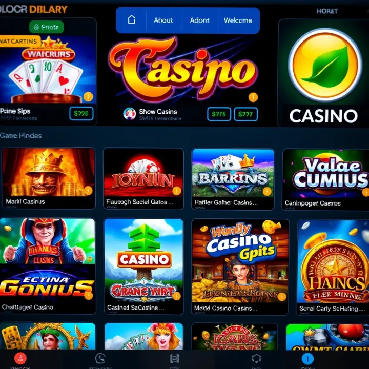 Interface showcasing a wide selection of casino games on National Casino Com platform