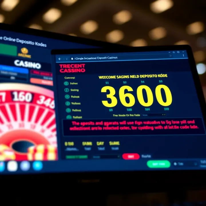 Secure Online Casino Deposit Using Deposito Codes Illustration of a secure online casino deposit with digital codes on a computer screen